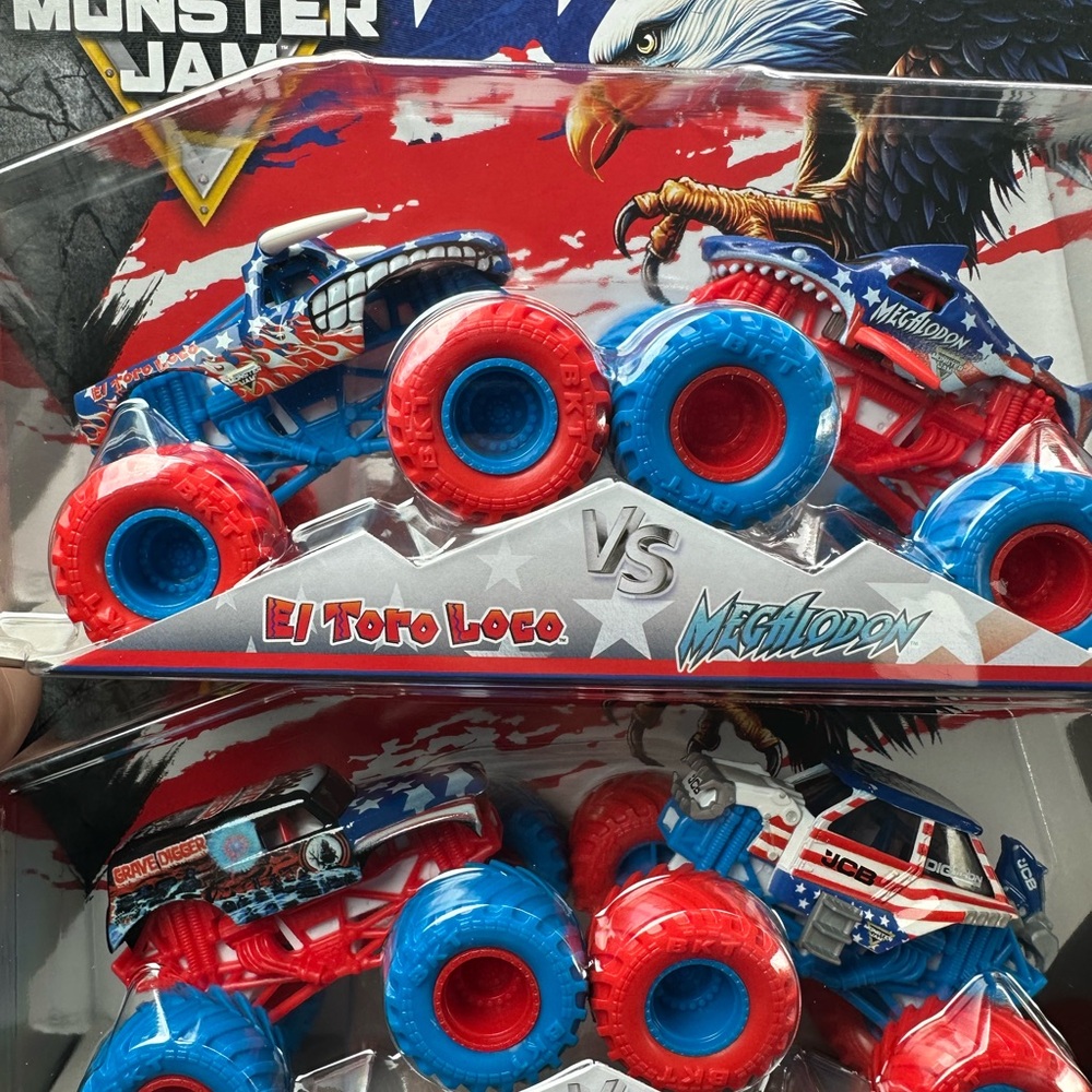 Monster Jam Stars and Stripes truck sets